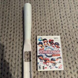 Wii MLB Power Pros 2008 Game with White Bat Accessory